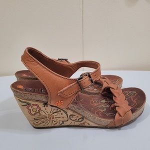 Sz 39 leather wedge sandals